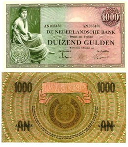 u Nota de reproducción Países Bajos 1000 florines 1926 Pick #48 3569R - Imagen 1 de 1
