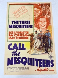 1938 Call The Mesquiteers Original 27x41 Filmplakat Western Three Mesquiteers - Bild 1 von 8