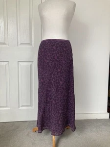 Vintage Monsoon Long Maxi Silk Skirt 12 90s Y2k Boho Purple Hippy Full Length - Picture 1 of 10