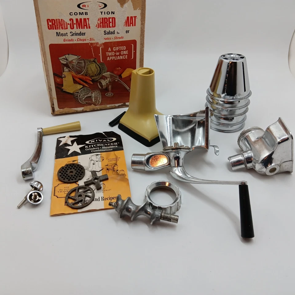 Combo Vintage Verde Abacate Rival Grind-O-Matic Shred-O-Matic Modelo 395 - Imagem 1 de 4