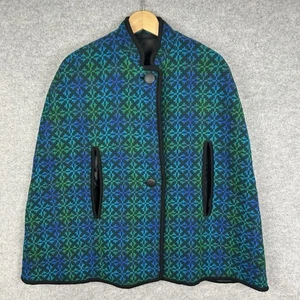 Anna Davies Wool Jacket Womens Large Cape Sleeveless Knitted Coat Welsh Wales - Picture 1 of 9