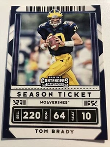 2020 Tom Brady Panini Conteders Football Card 97 Michigan, Patriots, Tampa Bay - Picture 1 of 2