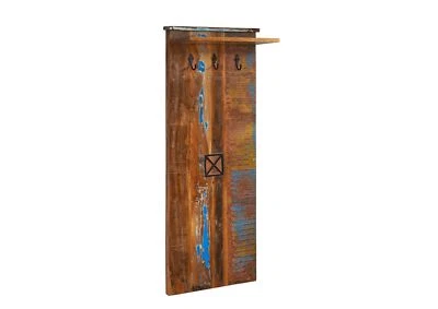 MASSIVMOEBEL24 Gaderobe NATURE OF SPIRIT #111 Kleiderhaken Wandgarderobe Altholz 59x145x30cm