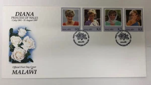 Malawi Official First Day Cover Diana Princess of Wales Stamps Issued in 1998 - Picture 1 of 8