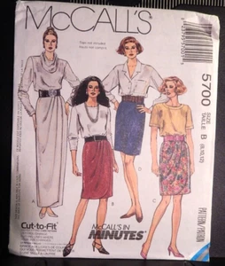 McCall's 5700 miss' fantasia gonna finta avvolgente taglia 8-10-12 non tagliata - Foto 1 di 2