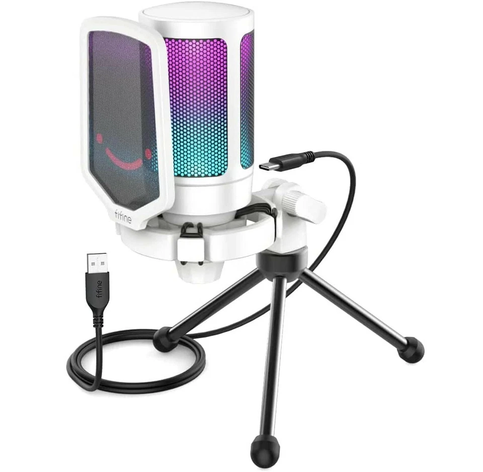 FIFINE USB Gaming Mikrofon - Weiß (A6W)