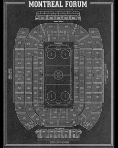 Old Montreal Forum Seating Blueprint - 8x10 B&W Photo - Picture 1 of 1