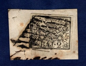 STATO PONTIFICIO 1852 BAY 2 OBLITERATO SU FRAMMENTO - Foto 1 di 1
