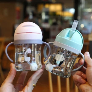250ml Baby Feeding Cup with Straw Learn Feeding Drinking Bottle Training Cup J- - Picture 1 of 13