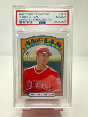 2019 TOPPS TRANSCENDENT VIP PARTY SHOHEI OHTANI RC 1972 PSA GEM MT 10 30/50 - Image 1 of 4