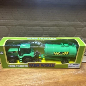 farm world green farm tractor, Farmer, Tank And Trailer new in box - Picture 1 of 5