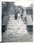 1942 Port Washington New York Mrs Gilber Mclane And Son Denis On Steps Press Photo
