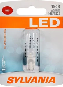 SYLVANIA - 194 T10 W5W LED Red Mini Bulb - Bright LED Bulb, Ideal for Interior - Picture 1 of 7