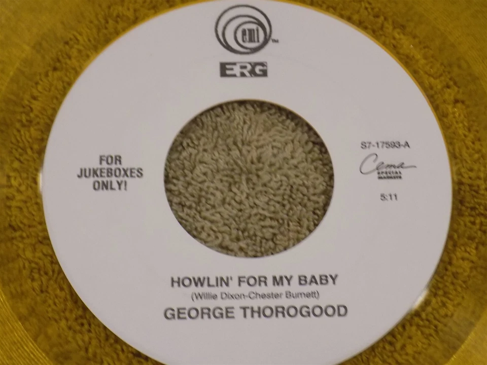 GEORGE THOROGOOD Howlin' For My baby / Baby Don't Go 7" 45 yellow vinyl - Image 1 of 1