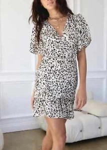 EUC ADELYN RAE Babel Leopard Dress in Cream Animal -Size L - Picture 1 of 5