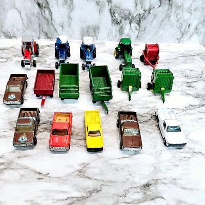 The ERTL Co. Lot of 16 Farm & Truck Vintage Loose Lot Played with Condition - Image 1 of 4