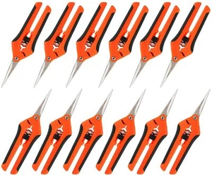 YaeCCC 12pcs Stainless Steel Pruning Shears Garden Scissor Plant Trimming Cutter - Picture 1 of 9