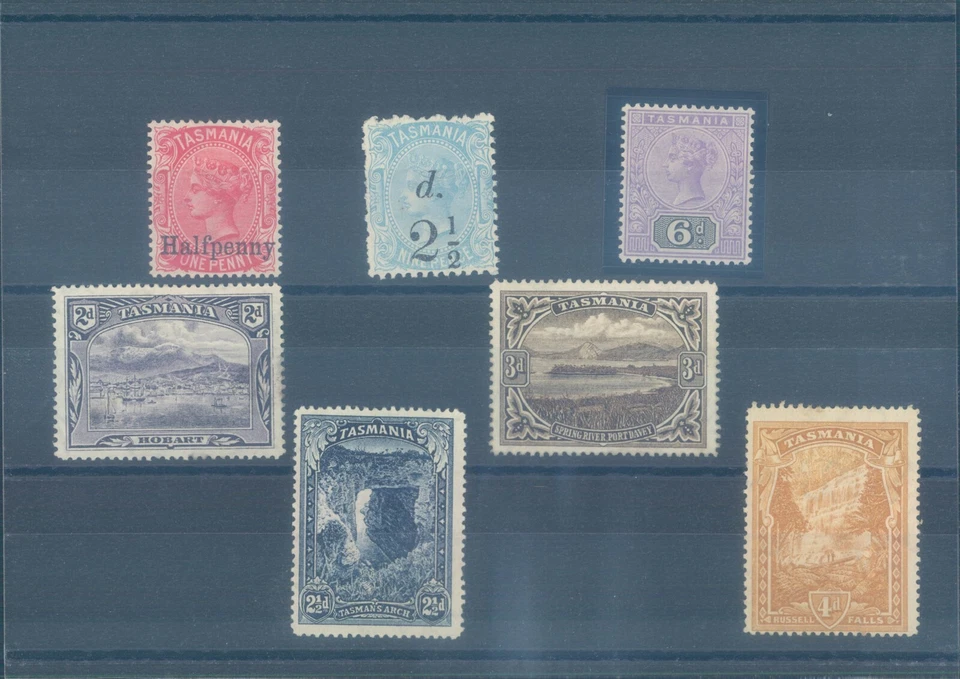 TASMANIA 1889-1900 MH stamps TAS wmk - Image 1 of 1