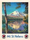 Mt St Helens 1920s Northern Pacific Vintage Style Railway Travel Poster - 20x28