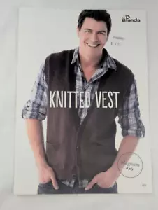 Panda 601 Mens Knitted Vestdi Knitting Patterns in 8 ply - Picture 1 of 2