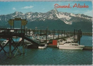 Busy Harbor Boats Seward Alaska Continental Chrome Postcard - Picture 1 of 2