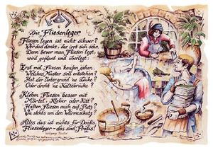 Berufsbild Zunftbild Geschenk Karte Deko Fliesenleger Handwerker - Bild 1 von 4
