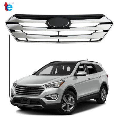 Parrilla de parachoques cromada superior delantera para Hyundai Santa Fe Sport 2013 2014 2015 2016 Foto 1 de 4