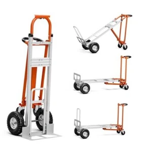 4-in-1 Aluminum Hand Truck, 800 lbs Capacity Heavy Orange - 800 Lbs Capacity - Picture 1 of 7