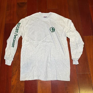 Vintage Nos Hanes Beefy-T Rugby Because Herren L Langarm Grau Langarm T-Shirt - Bild 1 von 10