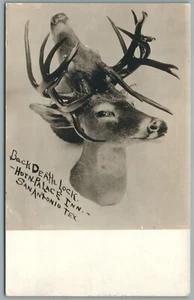SAN ANTONIO TX BCK DEATH LOCK HORN PLACE INN ANTIQUE REAL PHOTO POSTCARD RPPC - Picture 1 of 2