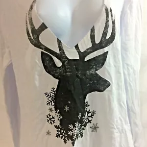 Rentier Weihnachten T-Shirt Damen Größe 3XL Langarm Distressed NEU - Bild 1 von 5