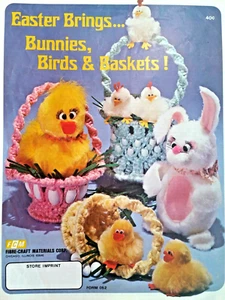 Fibre-Craft 052 Pascua conejitos pájaros cestas pato pollito 6pg folleto 1978 - Imagen 1 de 6