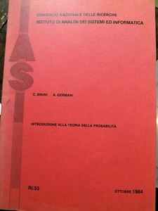 Introduzione alla teoria della probabilità C. BRUNI A. GERMANI Cnr - Imagen 1 de 1