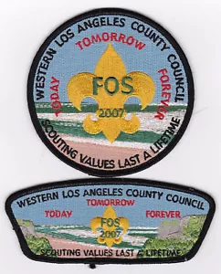 LOTE DE 2 PARCHES - WESTERN LA COUNTY Council - juego fos 2007 (sa-24 y 4" redondo) - Imagen 1 de 1