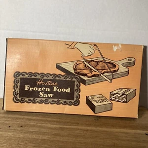 Hostess Frozen Food Saw Butterscotch Swirl Bakelite Handle Original Box Vintage - Picture 1 of 11