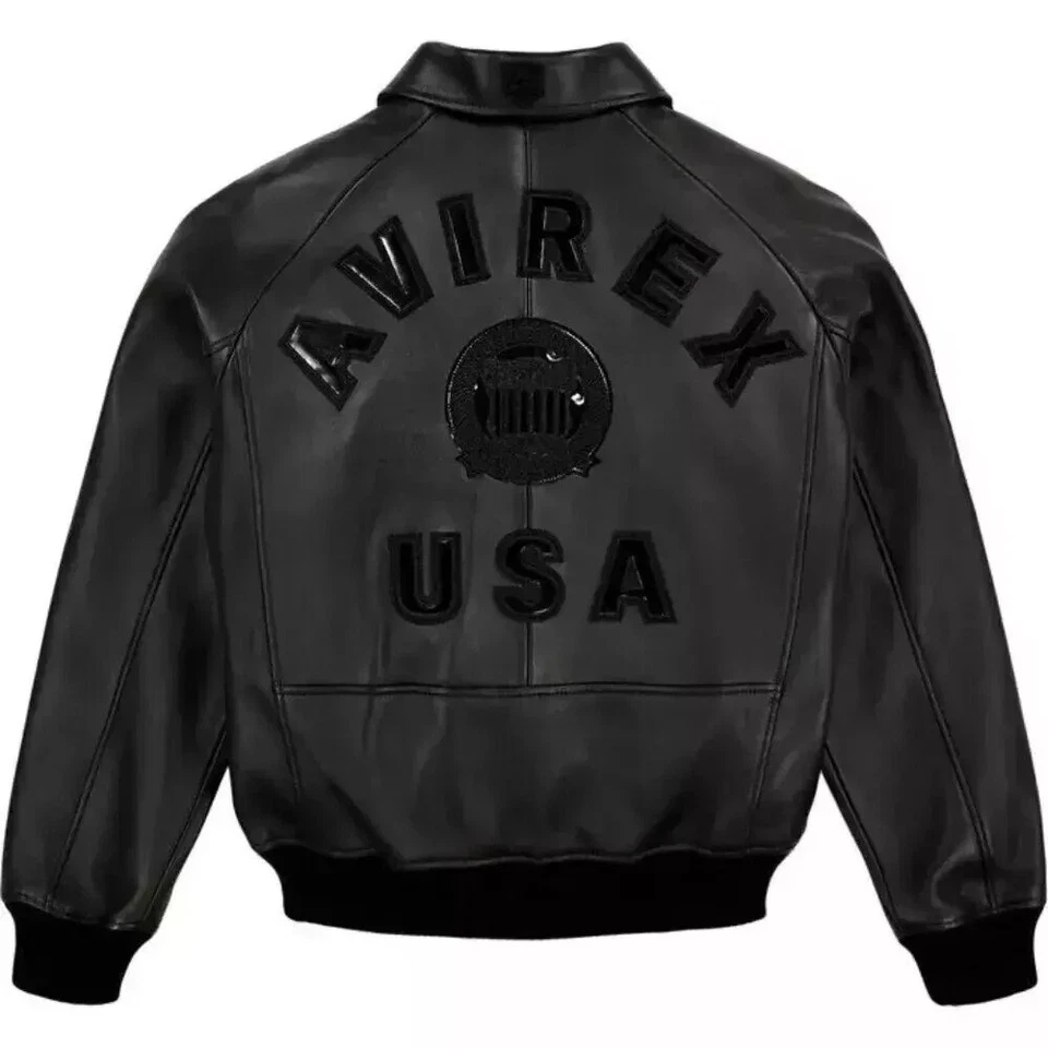 Chaqueta de vuelo estadounidense Avirex Real Bomber para hombre chaqueta de cuero de oveja 4 colores Foto 1 de 1