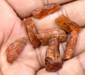 41.05 CT 100% Natural Tanzania Orange Kyanite Lot Of 7 Pcs Specimen Rough - Picture 1 of 7