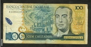 BRAZIL-BANCO CENTRAL DO BRASIL 100 CEM CRUZADOS *0420A PAPER MONEY - Picture 1 of 3