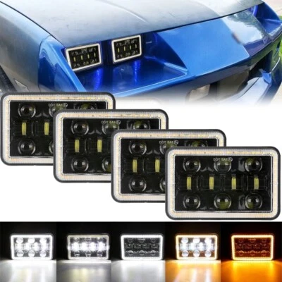 4x 4x6" LED Headlights Hi/Lo DRL Turn Signal For Pontiac Grand Prix Firebird - Изображение 1 из 4