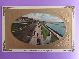 Blackpool North Esplanade, looking South. UP Embossed DB Early 1900's Postcard - Picture 1 of 2