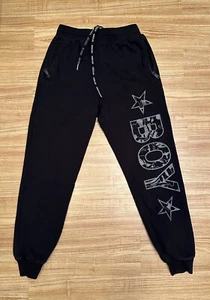 GENUINE BOY LONDON DUO STAR UNISEX JOGGER, SWEATPANTS SIZE M, BLACK/SILVER - Picture 1 of 7