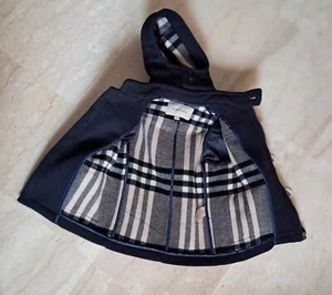 Burberry Kids Duffle Coat - Size 2Y - Navy Blue with Iconic Check Lining - Picture 1 of 9