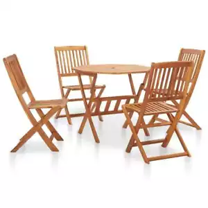 Outdoor Dining Set Natural wood finish Solid Acacia wood Medium vidaXL - Picture 1 of 12