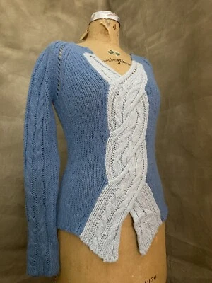 Suéter Anthropologie Sleeping On Snow DE GRAN TAMAÑO GRUESO TEJIDO CON CABLE 2 Tonos Azul M Foto 1 de 4