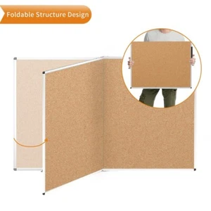 VIZ-PRO Large Cork Bulletin Board/Foldable Noticeboard, 60 X 48 Inches - Picture 1 of 6