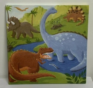 Oopsy Daisy | Canvas Art 21" X 21" | Roar n Stomp Dinosaurs Painting | Art - Picture 1 of 7