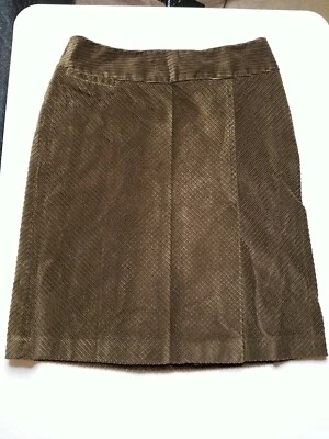 Ann Taylor Loft 女式 6 码灯芯绒膝盖以上棕色铅笔裙口袋开衩 — 第 1/4 张图片