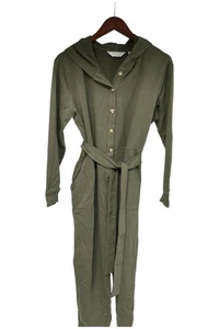 Encore by Idina Menzel Soft French Terry Hooded Jumpsuit Green - Picture 1 of 1
