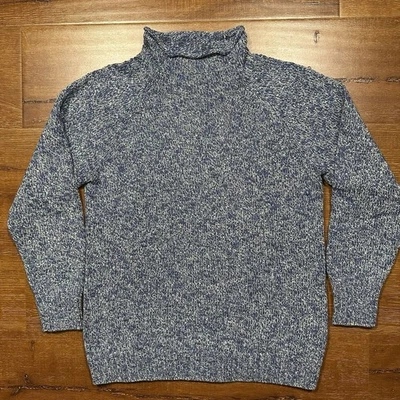 Suéter LL Bean Cuello Redondo Mujer M Azul Tweed Tejido Clásico Retro Naturaleza Exterior Foto 1 de 4