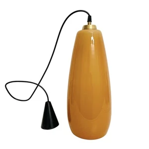 🟠 Vistosi Lampada a Sospensione vetro di Murano incamiciato Color Senape 1960 - Foto 1 di 5